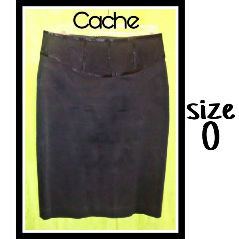 Cache Black skirt with lace detail